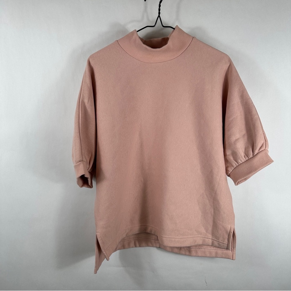 Banana Republic Puff-Sleeve Mock Neck Fleece Sweatshirt | Size Medium - Picture 5 of 13